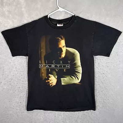 A1 Vintage 2000 Ricky Martin Livin La Vida Loca T Shirt Adult Mens Black Mens • $17.99