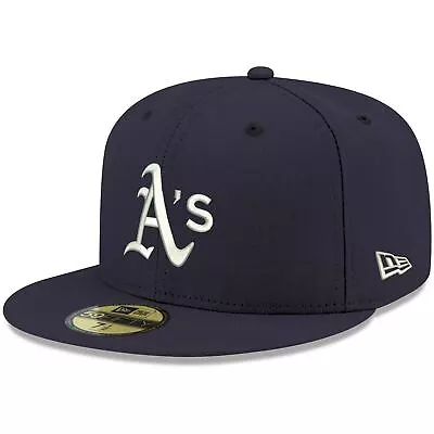 Men's New Era Navy Oakland Athletics White Logo 59FIFTY Fitted Hat • $31.49