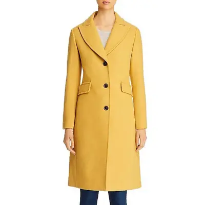 NWT $468 Kate Spade Marigold Yellow Button Front Wool Coat Womens S  • $249.99