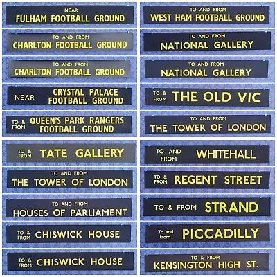 Original 1970s London Bus Destination Slips Black RT RM Blinds Vintage Football • £35