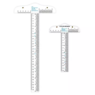 12  6  Acrylic T-Square Ruler Precision Marking T Square Ruler 3 Pack Transpar • $24.90