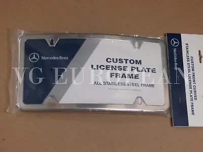 Mercedes-Benz Genuine Curved Stainless Steel License Plate Frame C E G S ML GL • $34.99