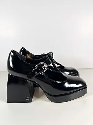 Circus Sam Edelman Kay Mary Jane Shoes US 9.5 UK 7 Platform Court Black Patent • £42.98