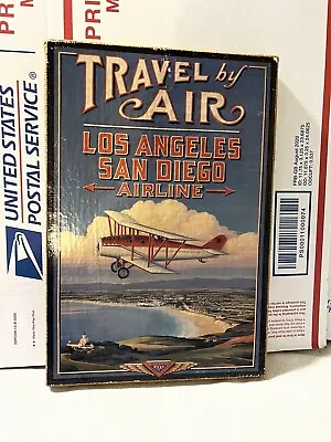 Vintage Canvas Oil Photo Airplane Travel By Air Los Angeles San Diego Airline • $59.99