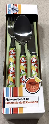Disney Store Mickey Mouse Colorful Tropical 12 Pc Flatware Set-1 Spoon Missing • $17.50