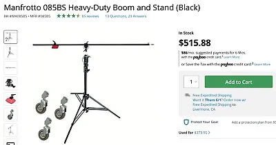 Manfrotto Heavy Duty Boom Stand • $400