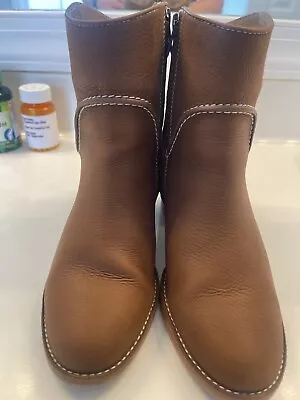 UGG ANNIE CHESTNUT WESTERN STYLE LEATHER HIGH HEEL BOOTS Booties US 8.5 • $14.38