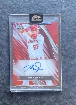 2024 Topps Chrome Black Red Refractor Auto Mike Trout #/5 LA Angels • $850