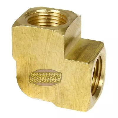 3/8  NPTF 90 Degree Female Elbow Solid Yellow Brass Pipe Fitting Connector New • $8.49