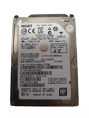 HGST Hitachi 1TB 2.5  SATA HDD Laptop Hard Drive 5K1000-1000 • £24.95