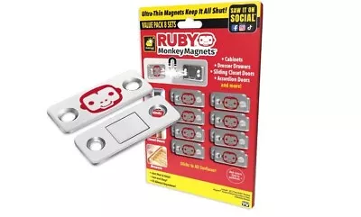 RUBY Monkey Magnets AS-SEEN-ON-TV Ultra-Thin Magnetic Plates Keep It All Shut • $14.85