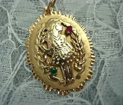 Vintage 14K Solid Yellow Large Gold Charm Pendant GIRL Child 6.8 Gr • $370