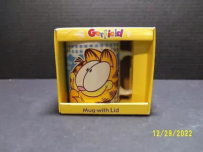 NOS - Vintage 1995 Garfield Coffee Cup Mug - Lid With Box • $9.98