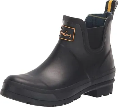 Joules Women's Wellington Boots Rain Black Size 10 Cozy Lined • $49.99