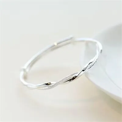 Women 925 Sterling Silver Bracelet Bangle Love Charm Ladies Jewellery Gift Her • £5.50