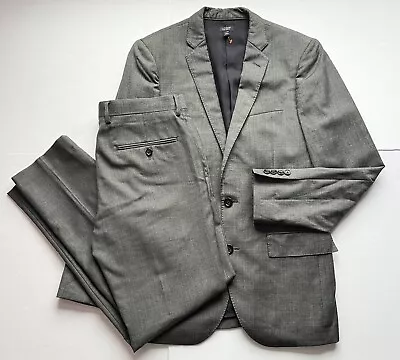 J. Crew LUDLOW Slim Suit Tollegno 1900 Wool 36R Heather Gray Pants 30x30 2-piece • $105