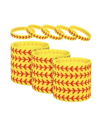 $5 • Buy Softball Bracelet Silicone Band Set Of 6