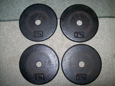 Vtg 7.5lb  PANCAKE PLATES BODYBUILDING Fitness STRONGMAN York DUMBBELLS Exercise • $75