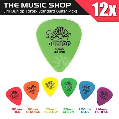 $7.99 • Buy 12 X AU Jim Dunlop Tortex Standard Mixed Gauges Guitar Picks Plectrums Starter