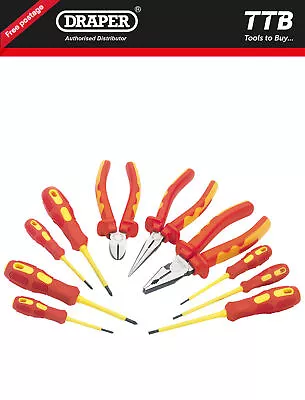 Draper VDE Approved Fully Insulated Pliers And Screwdriver Set (10 Piece) 71155 • £79.38