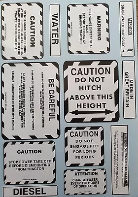 McCORMICK INTERNATIONAL B250 B275 B414 276 434 TRACTOR 12PC WARNING DECAL SET • £16