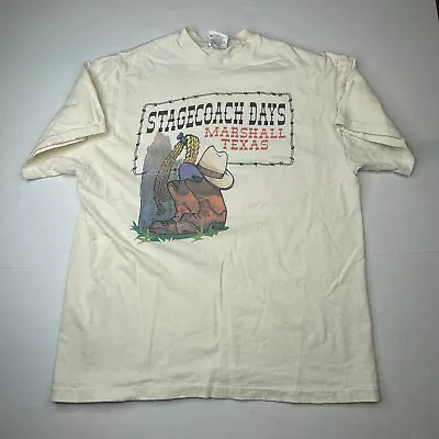 VTG Stagecoah Days Marshall Texas TShirt Size L Cotton USA Single Stitch • $23.99