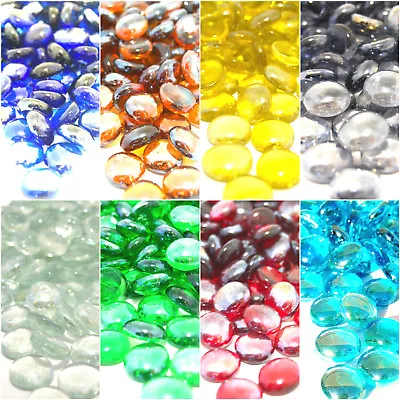 Round Glass Pebbles Stones Nuggets Beads Button Lots Quantities & Colours NEW • £2.79