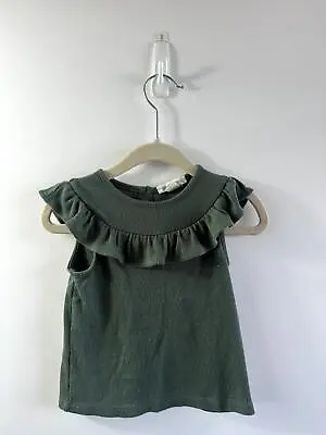 Size 0 (6-12 Months) Baby Toddler Country Road Frill T Shirt In Olive • $14.95