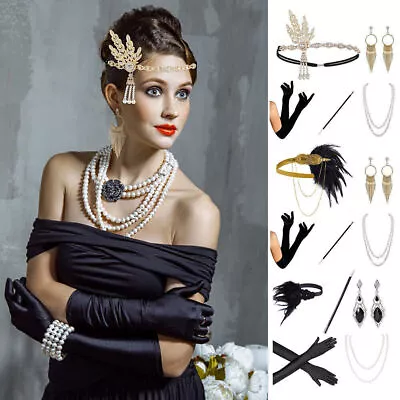 Retro Great Gatsby 1920s Charleston Flapper Fancy Dress Costume Accessories Set  • £11.59