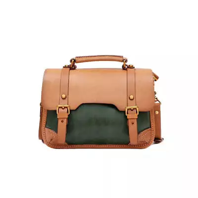 Exclusive Design Compact Vegetable Tanned Leather Satchel Bag • $130.90