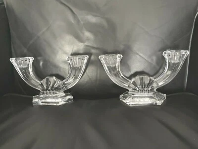 $29.99 • Buy Val St Lambert Imperial Double Light Candle Holders Candlesticks 8  PAIR