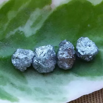 4Pcs Gray Natural Rough Loose Diamond 1.00Ct Raw Mine Rare African Diamond • $35