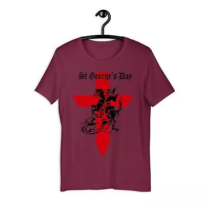 St George's Day T Shirt England Knight Horse Dragon Novelty Gift Men Women Top • £9.99