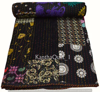 £37.80 • Buy Indian Vintage Quilt Kantha Patchwork Bedspread Cotton Blanket Ralli Gudari