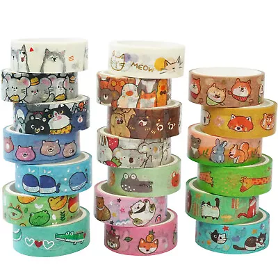 YUBX 20 Rolls Cute Washi Tape Set Gold Embellishment Kawaii Pets Decorative Tape • $16.49