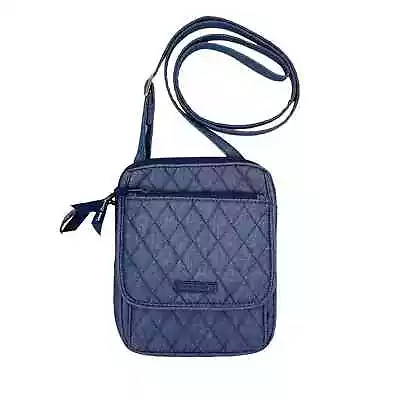 Vera Bradley Mini Hipster Crossbody Bag Quilted Blue Chambray • $29.99