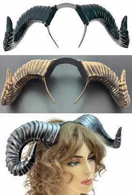 $19.95 • Buy Twisted Bull Ram Goat Aries Beast Horns Demon Devil Costume Headpiece Headband