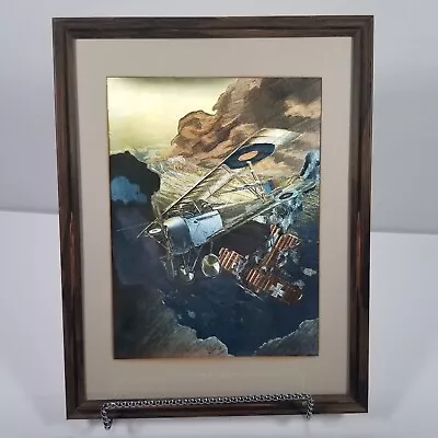 Airplane Combat WWI Vintage Dufex Prints Of England Plane Foil Art Print Framed • $21.97