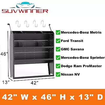 Van Shelving Storage System For Ford Transit GMNV Promaster Sprinter Metris • $250.99