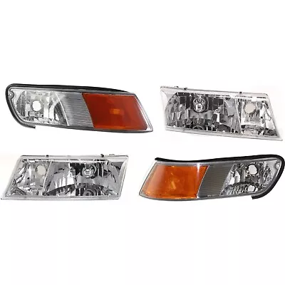 Headlights & Corner Parking Lights For 98-02 Grand Marquis Left & Right Set Kit • $89.51