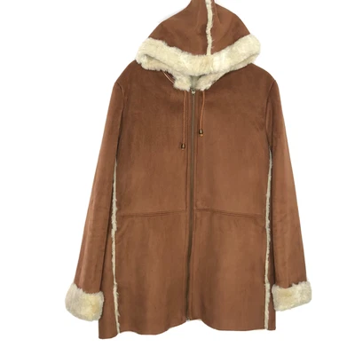 £28 • Buy Lakeland Women’s Shearling Jacket | Size 16 | Faux Sheepskin & Suede Hooded Coat
