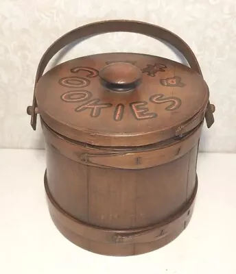 Antique Vintage Wood Firkin Cookies Bucket Rustic Farmhouse  • $27.50