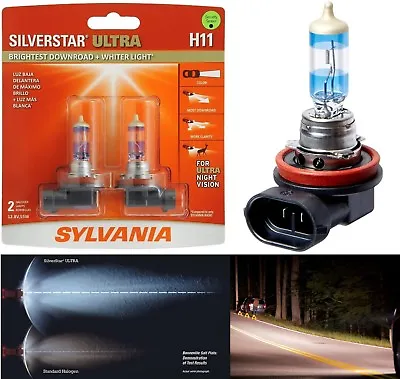 Sylvania Silverstar Ultra H11 55W Two Bulbs Head Light Low Beam Replacement OE • $45.75