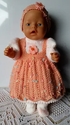 £8.50 • Buy Hand Knitted Dolls Clothes To Fit Baby Born  Doll 16-17in Or Similar Size