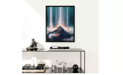 Starry Mountain Poster 12x16 Snowy Mountain Wall Decor Milky Way Galaxy Picture • $24.99