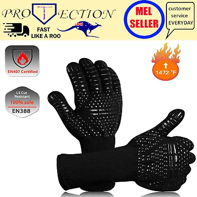 Pairs Gloves BBQ Fire Extreme Heat Resistant Grilling Cooking Oven 1472℉ 800°C • $25