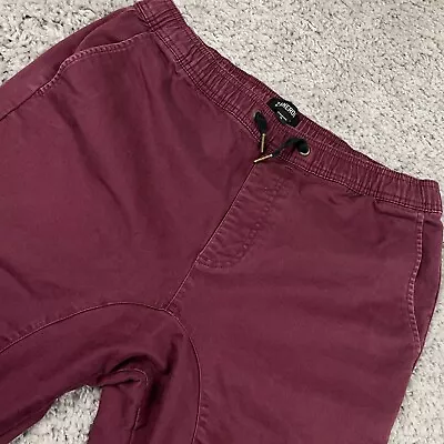 Zanerobe Sureshot Denim Jogger Men's Size 36 Burgundy Drawstring Slim Fit Pants • $29.40