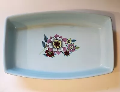 Vintage Rectangular Serving Dish - Blue W/ Floral Print • $24.99