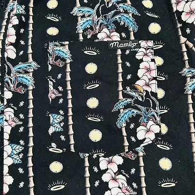 MAMBO Hawaiian Tiki  Mens Shirt Short Sleeve Smart Arts Size M Surf Tropical • $25