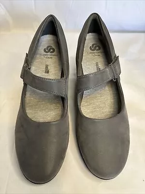 Cloudsteppers By Clarks Caddell Yale Mary Jane Style Wedge Heel Gray Sz 9 Womens • $25